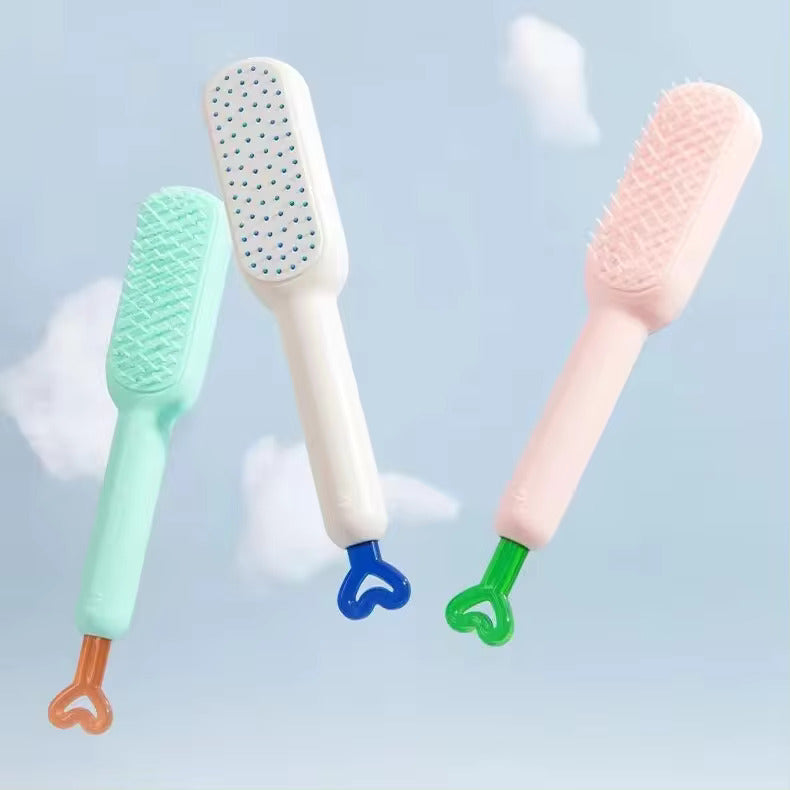 Easy Clean Retractable Hair Brush With Detangling 3d Air Cushion Self