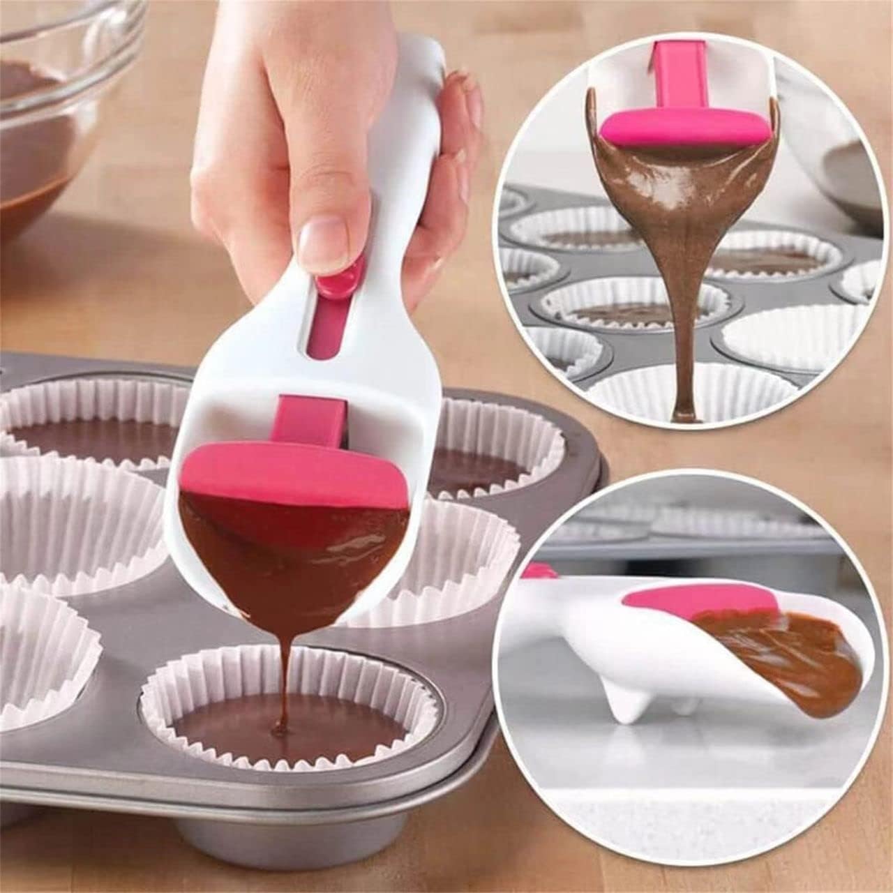 Cupcakes, Muffins Non-stick Batter Scoop Spatula