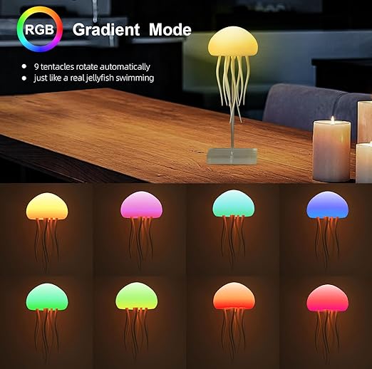Jellyfish LED Night Lamp with Dancing Tentacles