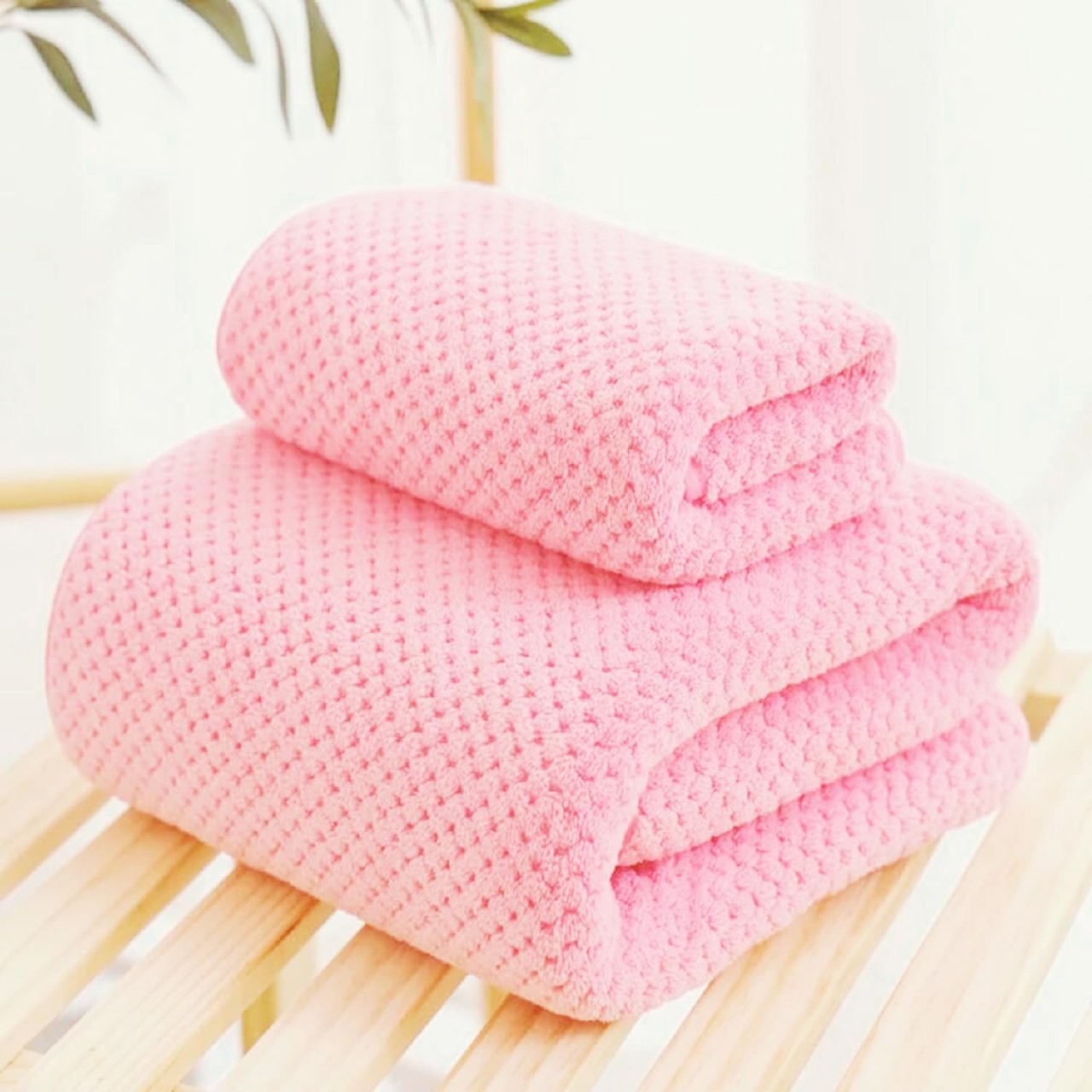 Japanese Style Super Soft Bath Towel 1 SMALL AND 1 BIG (PACK OF 2)