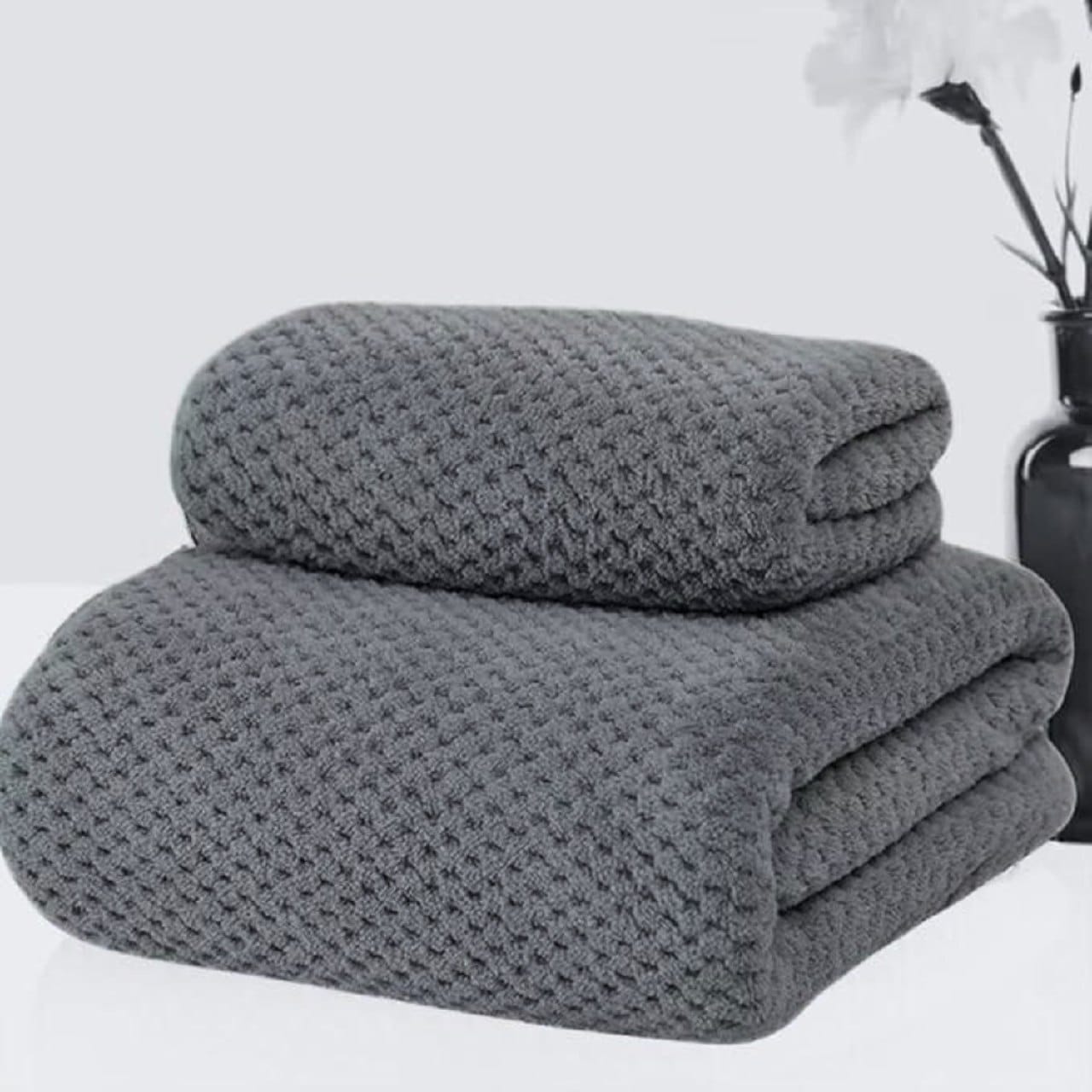 Japanese Style Super Soft Bath Towel 1 SMALL AND 1 BIG (PACK OF 2)