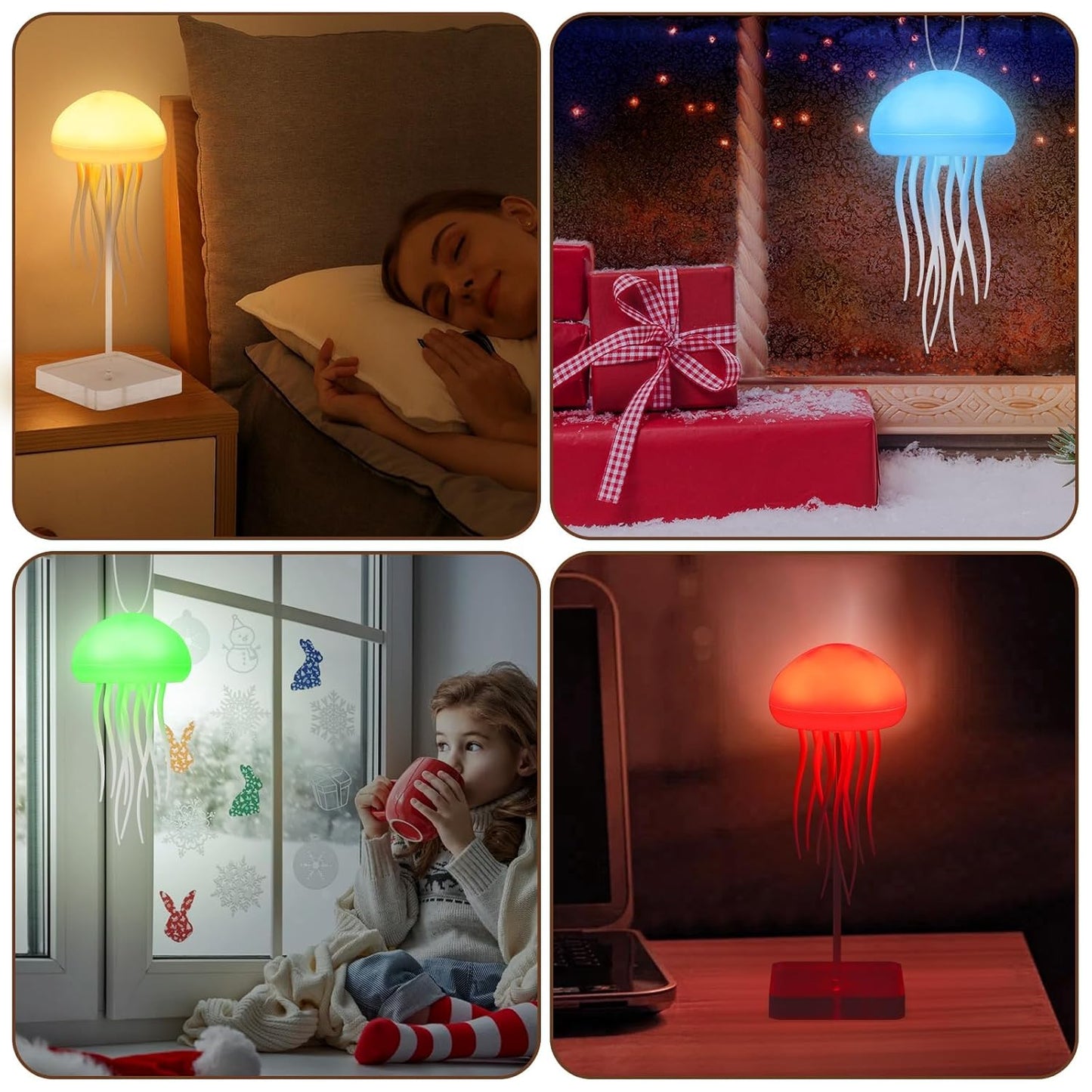 Jellyfish LED Night Lamp with Dancing Tentacles