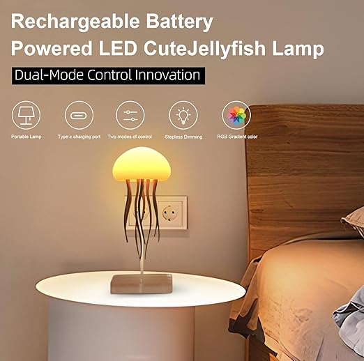 Jellyfish LED Night Lamp with Dancing Tentacles