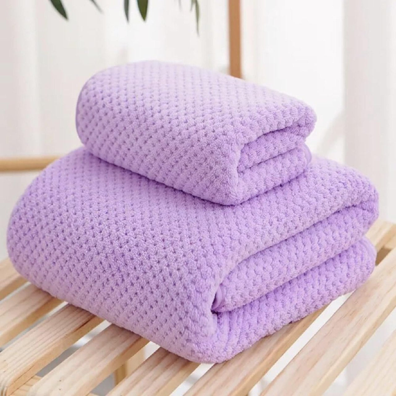 Japanese Style Super Soft Bath Towel 1 SMALL AND 1 BIG (PACK OF 2)