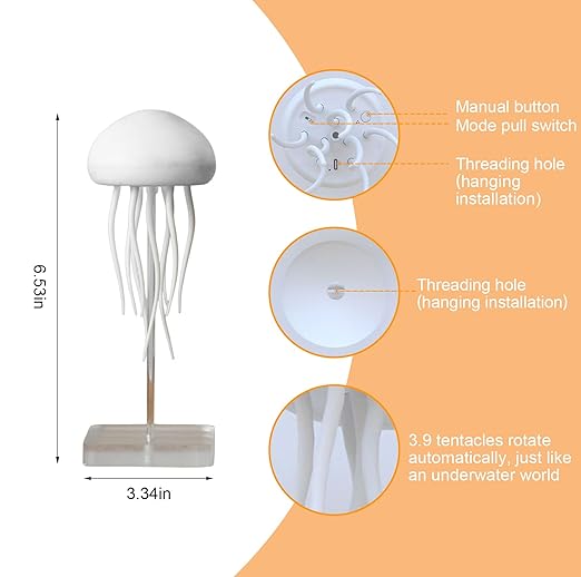 Jellyfish LED Night Lamp with Dancing Tentacles