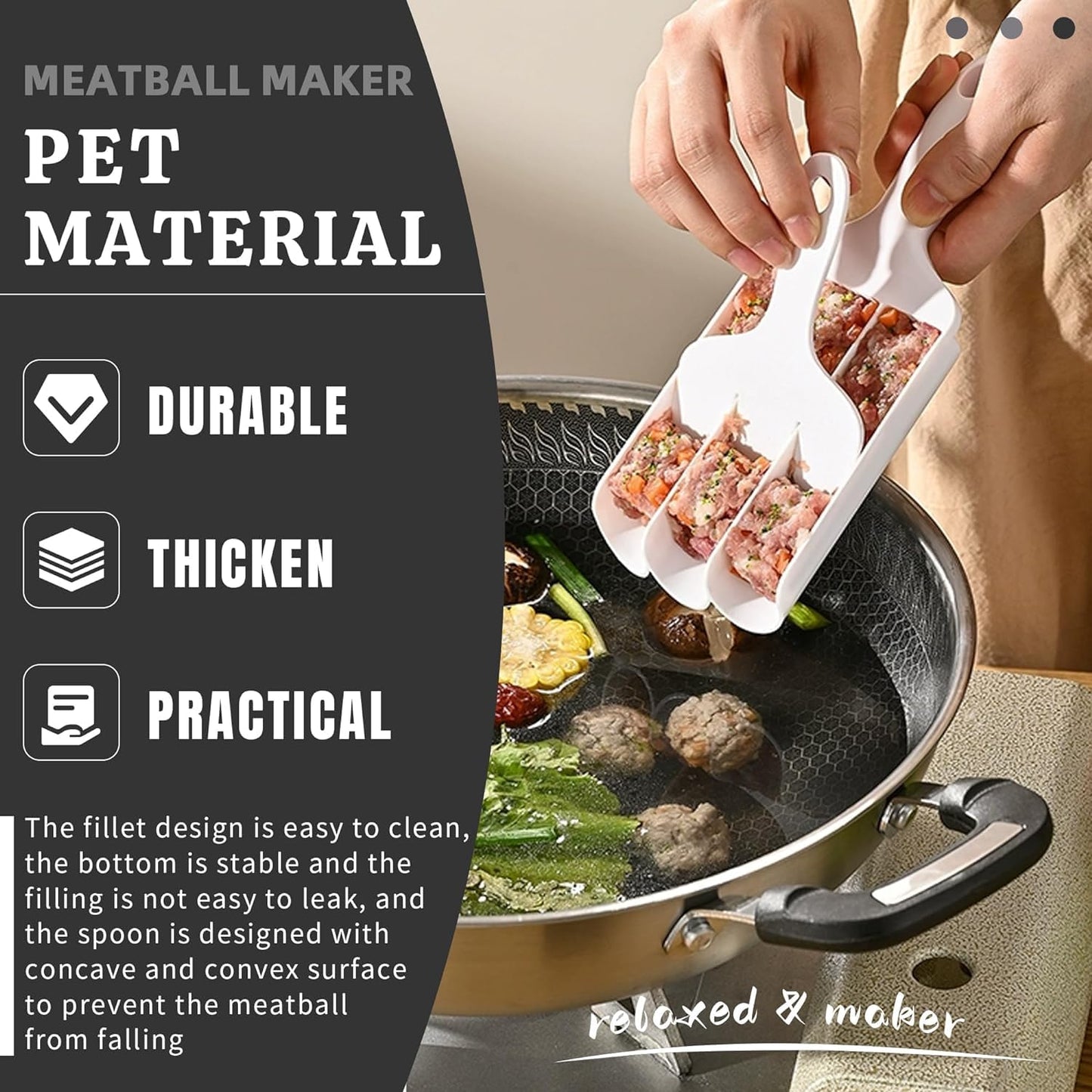 🔥🔥🔥BUY 1 GET 1 FREE 🔥🔥 Pakoda Maker,Cheese Ball, Rice-Meat Dumplings Meatball Maker (pack of 2)