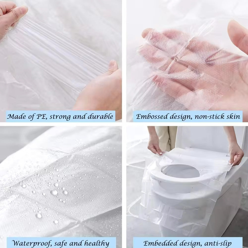 (50pcs) hygiene Biodegradable Disposable Plastic Toilet Seat Cover