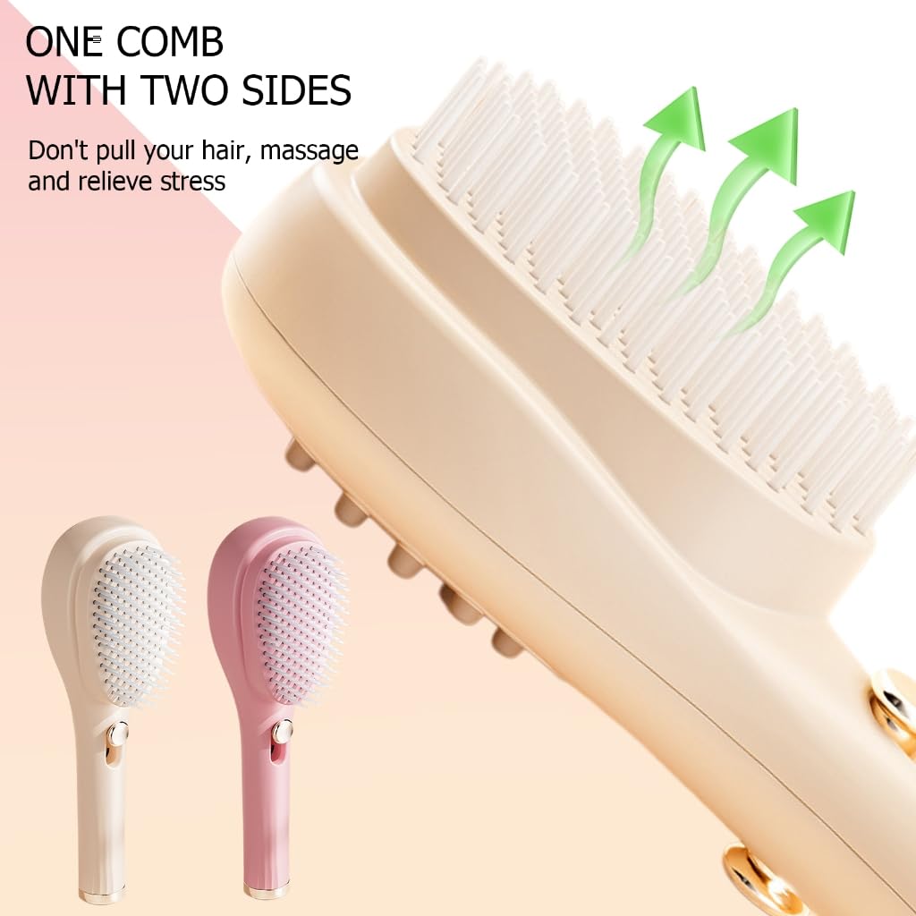 Retractable Hair Brush with Self-Cleaning Bristles