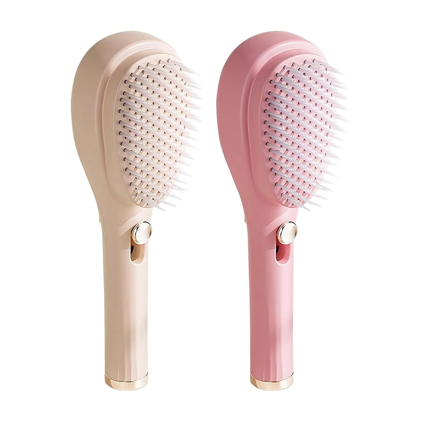 Retractable Hair Brush with Self-Cleaning Bristles