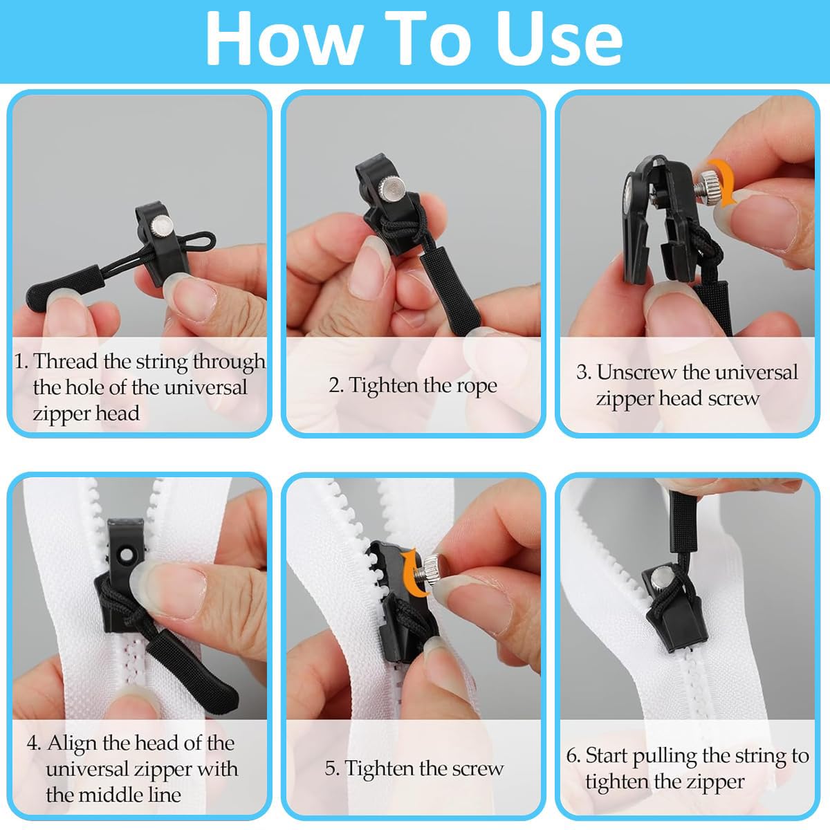 Portable Universal Detachable Zipper