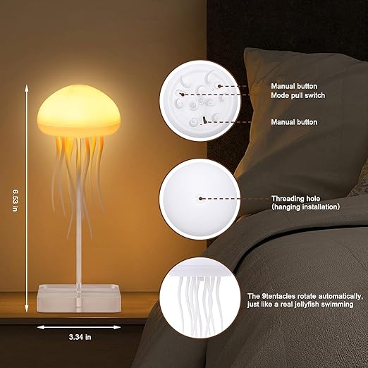 Jellyfish LED Night Lamp with Dancing Tentacles